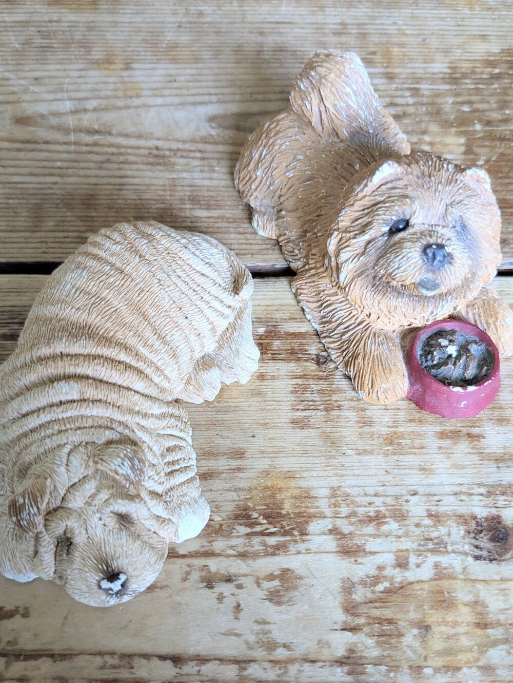 Vintage Sandicast Sandra Brue Shar-Pei Shih Tzu Dog Figurines Pair